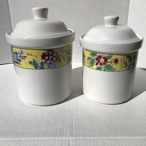 Set Of 2 Furio Home Ceramic “Crème Brûlée” Canisters - Picture 3 of 13